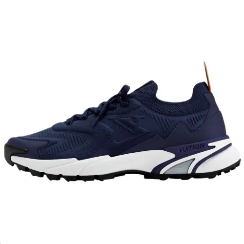 LOUIS VUITTON Runner Tatic Cow Leather Low top Casual Shoes Men's Blue