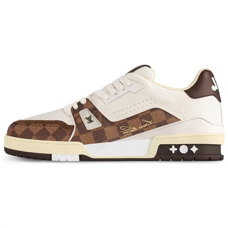 LOUIS VUITTON Trainer Low top Skateboard Shoes Unisex White Brown Black