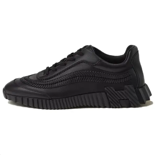 HERMES Bouncing Low top Casual Shoes Men's Black