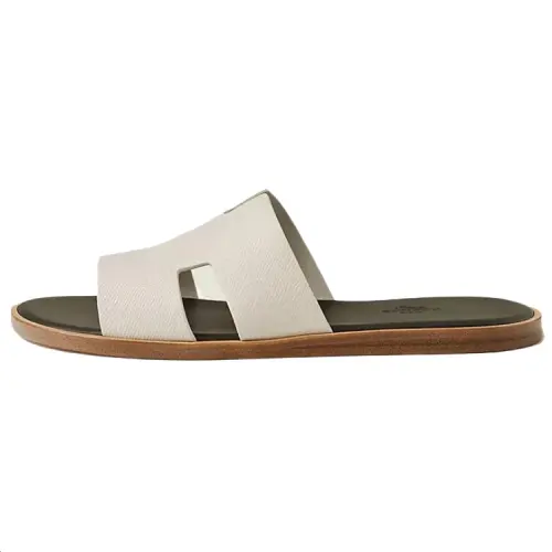 HERMES Izmir Slide Slippers 1.4cm Men's White