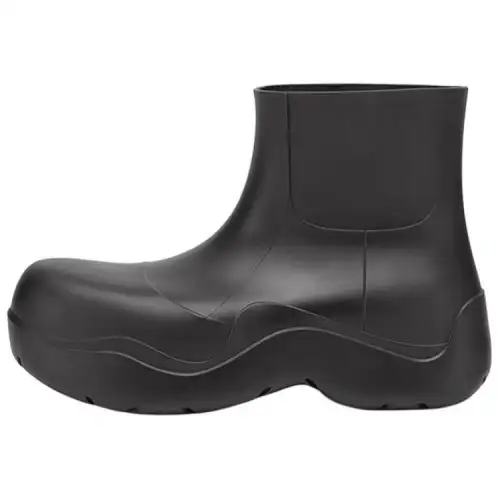 Bottega Veneta Puddle Rain Boots Rubber Classic Ankle Boots Women's Black