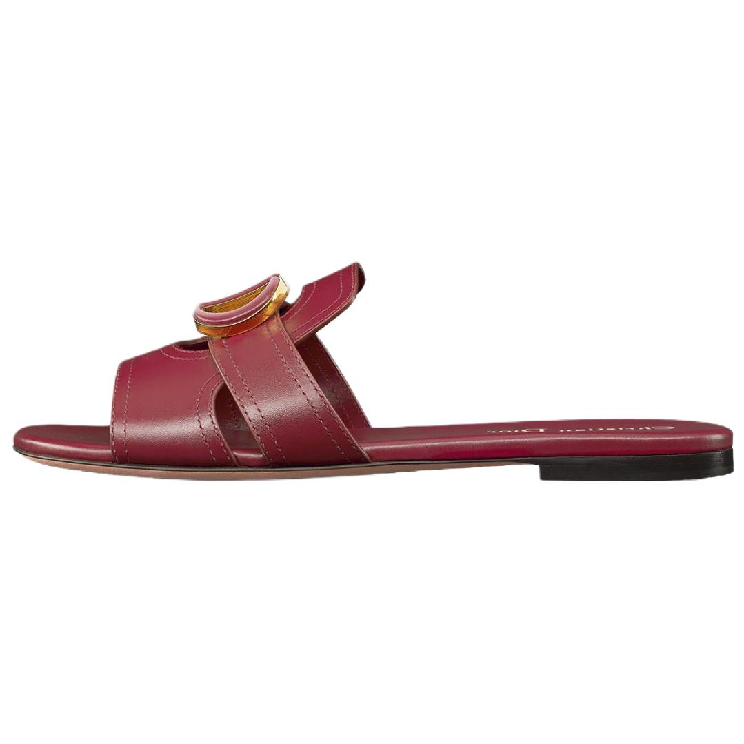 DIOR 30 Montaigne Slide Slippers Women's Gemstone Red