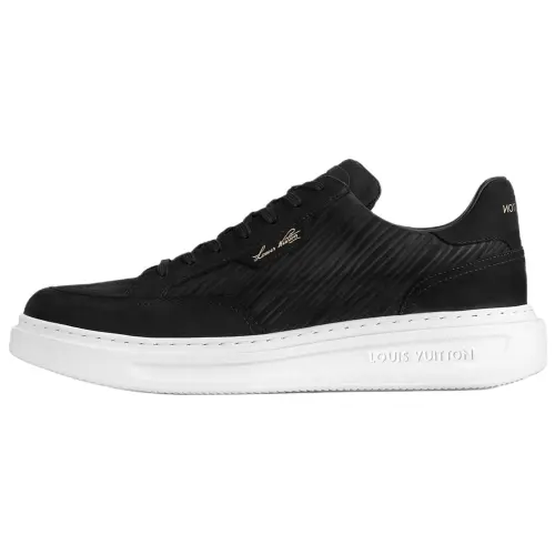 LOUIS VUITTON Beverly Hills Cow Leather Low top Skateboard Shoes Men's Black