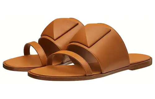 HERMES Caia Slide Slippers Women's Gilded Color