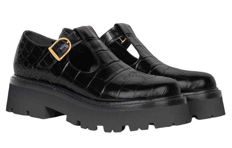 CELINE Triomphe Platform Shoes Women's Black