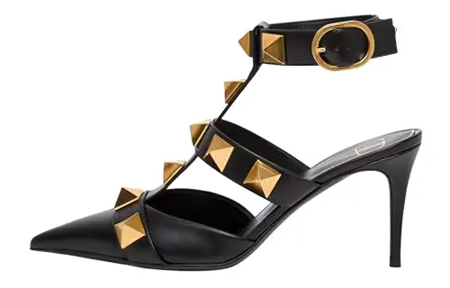 Valentino Roman Stud Slim Heel High Heels Women's Black