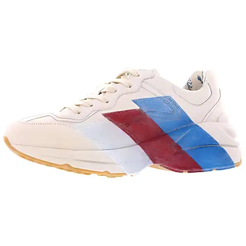 GUCCI Rhyton Leather Cushioning Low top Chunky Sneakers Women's White Red Blue