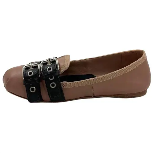 MIU MIU Leather Casual Shoes Women's Brown