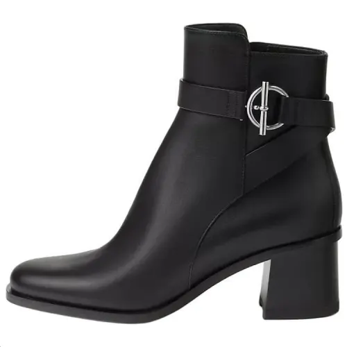 HERMES Jill Ankle Boots 6CM Women's Black