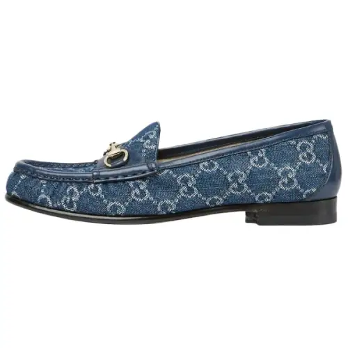 GUCCI Horsebit 1953 Denim Loafers Women's Blue