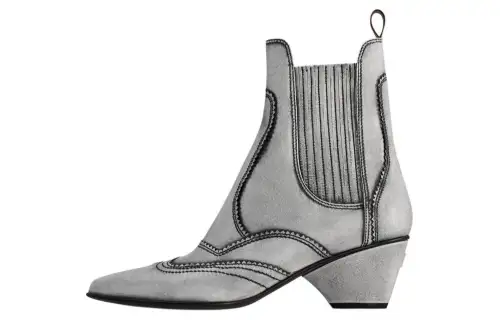 LOUIS VUITTON Trinity Ankle Length Chelsea Boots 5CM Women's Silver