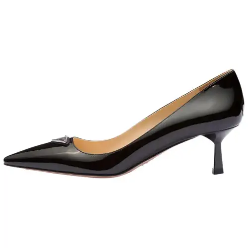 PRADA Patent Leather Slim Heel High Heels 5.5cm Women's Black