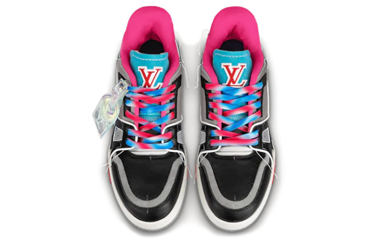 Мужские кеды Louis Vuitton LOUIS VUITTON Trainer (черно-серо-розовый) — фото 3