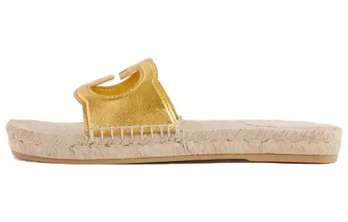 GUCCI Slide Slippers Women's Gold