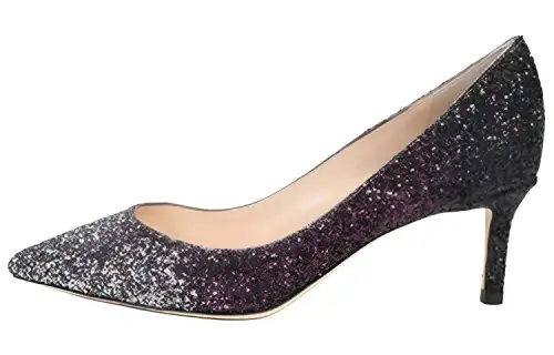 Jimmy Choo Romy 60 Zhou Yangjie High Heels 6cm Women's Silver Gray Purple Black Gradient