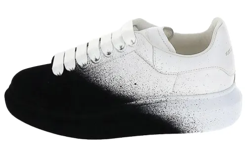 Alexander McQueen Oversized Sneaker 'White Black Velvet Spray' Women's