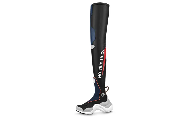 LOUIS VUITTON Archlight Knee high Boots Women's Black Blue Red
