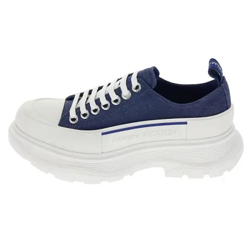 Alexander McQueen Tread Slick Lace Up Sneakers 'Blue Denim' Women's