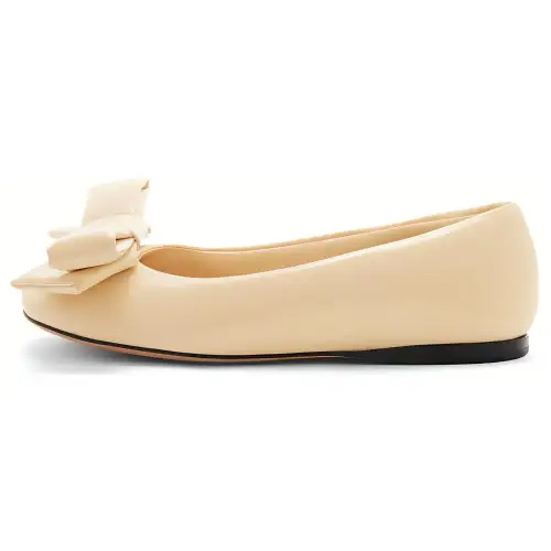 LOEWE Puffy Leather Ballerina Shoes