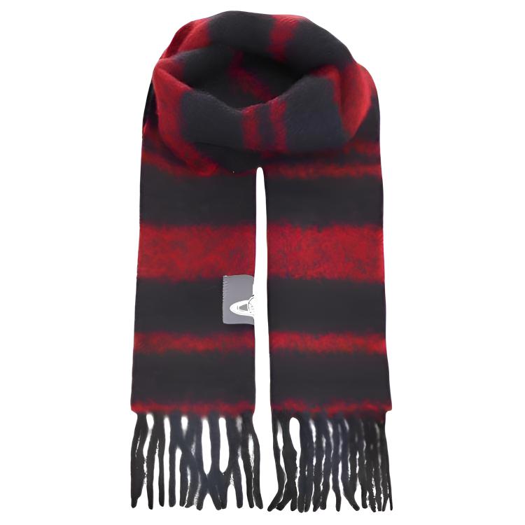 Шарф Vivienne Westwood с бахромой (черно-красный)