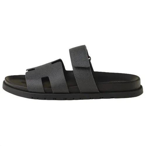 HERMES Chypre Slide Slippers Men's Storm Gray