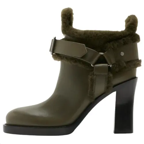 Burberry Italian Ankle Boots 8.5cm Women's Green