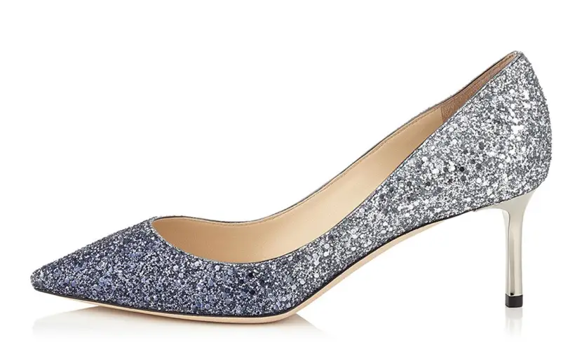 Jimmy Choo Romy Slim Heel High Heels 6CM Women's Silver Blue