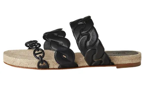 HERMES Gwen Slide Slippers Women's Black