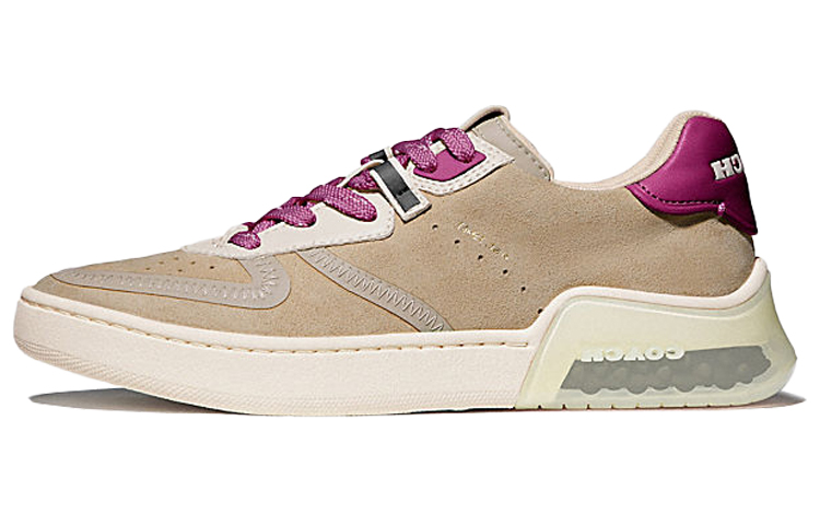 COACH CitySole Court Low top Stylish Skateboarding Shoes Women's Wheat Yellow