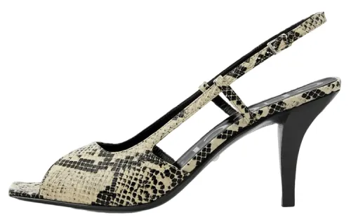GUCCI Leather One Strap Sandals Women's Beige Brown
