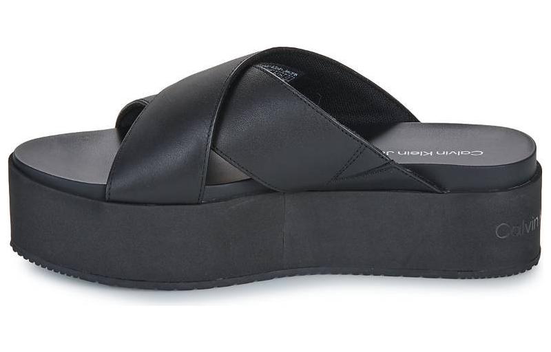 Calvin Klein Jeans Logo-debossed Flatform Slides