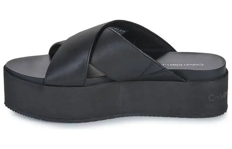 Calvin Klein Jeans Logo-debossed Flatform Slides