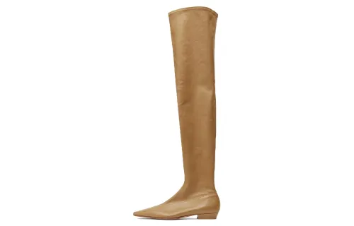Bottega Veneta Almond Knee high Boots Women's Brown