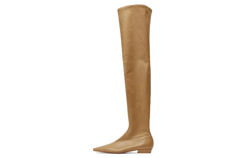 Bottega Veneta Almond Knee high Boots Women's Brown
