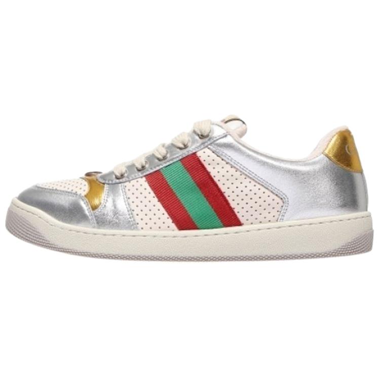 Женские кеды Gucci Screener (серебряные)