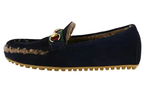 GUCCI Gommino Loafers Men's Blue