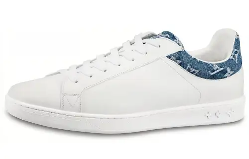 LOUIS VUITTON Lv Luxembourg Sneakers 'White With Blue Denim Monogram Top'