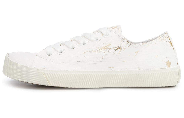 Женские кеды Maison Margiela Tabi (бело-золотые)