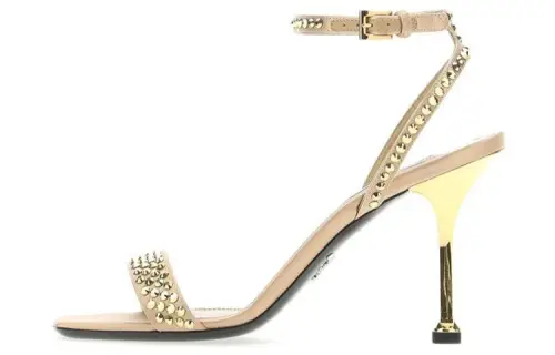 PRADA Slim Heel High Heels 10cm Women's Gold