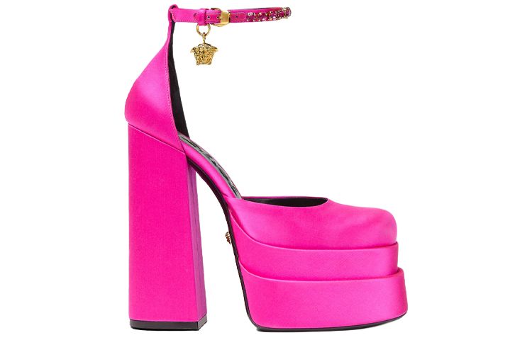 VERSACE Medusa Aevitas 155mm Platform Pumps Deep Fuschia