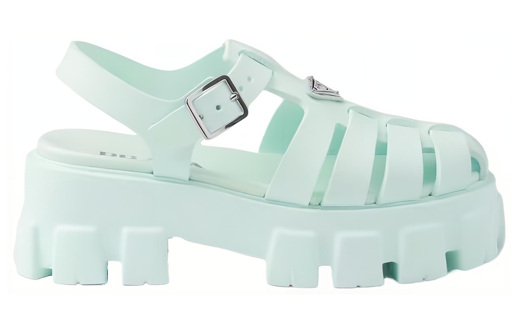 Женские сандалии Prada Monolith 5.5cm (светло-голубые) — фото 2
