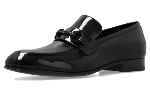 GUCCI Horsebit Patent Leather Casual Shoes Men's Black