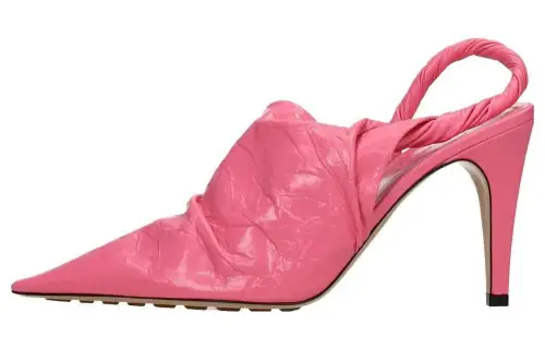 Bottega Veneta Leather Slim Heel High Heels 10cm Women's Pink