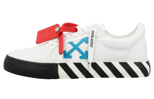OFF WHITE Vulcanized Low White Teal Canvas