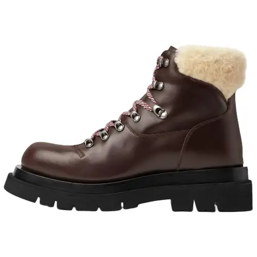 Bottega Veneta Lug Short Snow Boots Men's Toffee