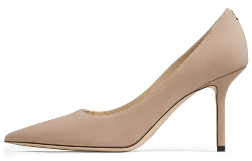 Jimmy Choo LOVE Suede Slim Heel High Heels 8.5cm Women's Pink
