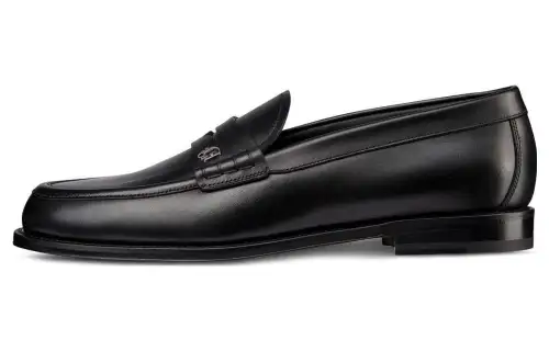 DIOR Granville Cow Leather Loafers Men's Black