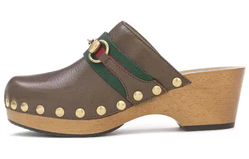 GUCCI Horsebit-detail Wooden-sole Clogs