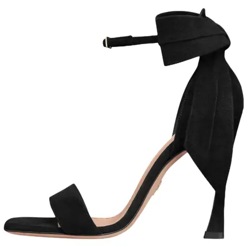 DIOR Mlle Dior Suede One Strap Sandals 10.5cm Women's Black