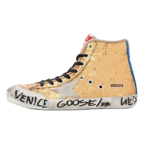 Golden Goose Francy High top Skateboard Shoes Women's Gold